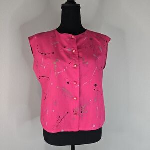 Vintage Pink Abstract Women's Top